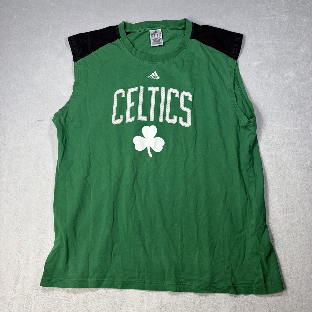 Adidas NBA Celtics #5 Kevin Garnett Shirt Sleeveless Men's Size 2XL Green